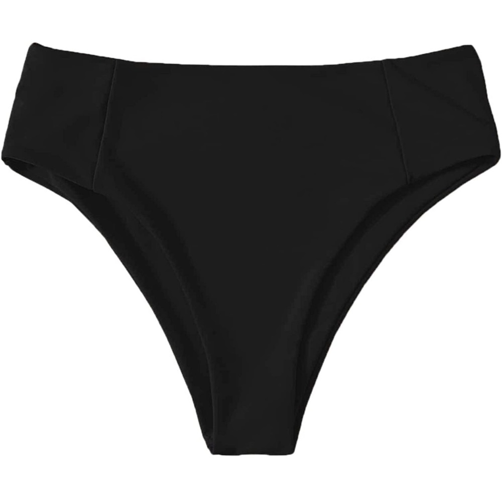 High waisted black bikini bottoms
